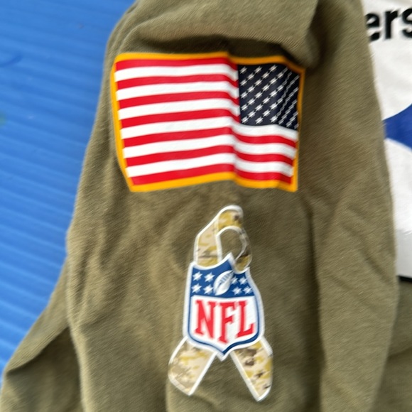 NIKE STEELERS OLIVE SALUTE TO SERVICE LONG SLEEVE T SHIRT. Kids 10/12 - Picture 4 of 5